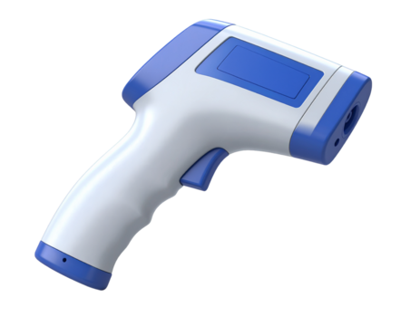 Digital non-contact infrared thermometer, Isolated on transparent or white, Cut out