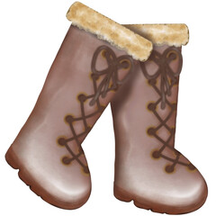 Winter holidays cozy decorations  illustration set.  holiday elements cute hand drawn decorations.