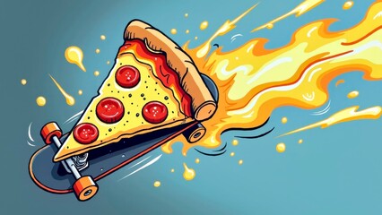 The picture of the Flame Pizza skateboard