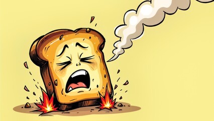Cartoon image of burnt bread