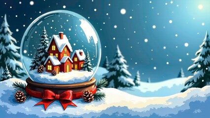 The heartwarming scene of Christmas snow crystal ball