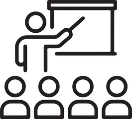 Teacher presenting information to students at a whiteboard during a lesson