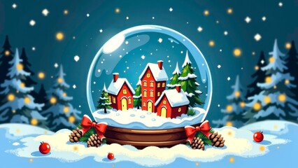 Exquisite picture of Christmas snow crystal ball