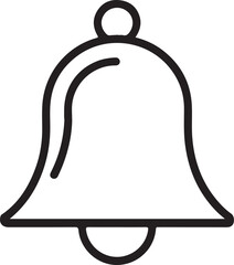 Simple outline drawing of a classic bell icon for notifications and alerts
