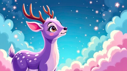 Manga style deer illustration scene