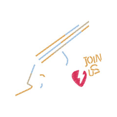 Colorful pencil drawing of a heart for art and education