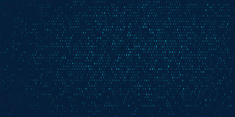 Obraz premium Abstract dark blue background with a pattern of small teal dots representing digital data or technology