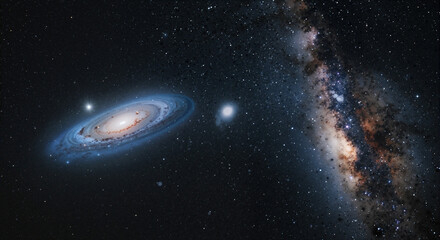 Obraz premium Cosmic Dance of Galaxies