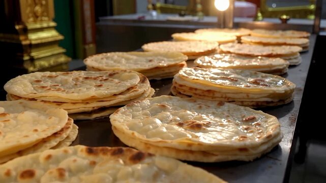 Fresh Roti Preparation for Langar at Gurudwara During Guru Nanak Jayanti Celebration, A Spiritual Tradition