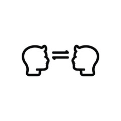 Black line icon for shared vision