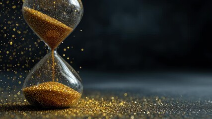 Small investor gold plan, symbolic hourglass filled with golden dust representing time-based investment strategy for small investors, elegant editorial style - Powered by Adobe