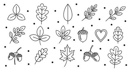 Autumn leaves and acorns vector pattern fall season background design editable vector