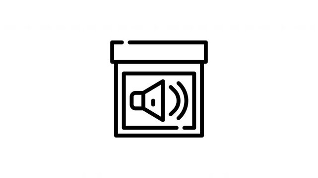 Speaker icon on document shape. Suitable for presentations, web design, audiorelated content, technology articles, and educational materials.
