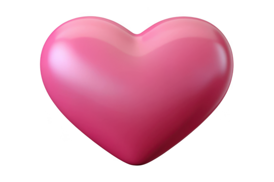 Pink heart balloon illustration, love, valentine's day, romance, celebration, party, graphic element, decoration, isolated on transparent background - Powered by Adobe