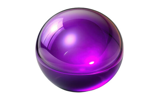 Shiny purple sphere orb ball 3d render graphic element design resource digital art asset isolated on transparent background