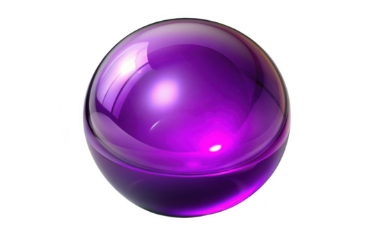 Shiny purple sphere orb ball 3d render graphic element design resource digital art asset isolated on transparent background