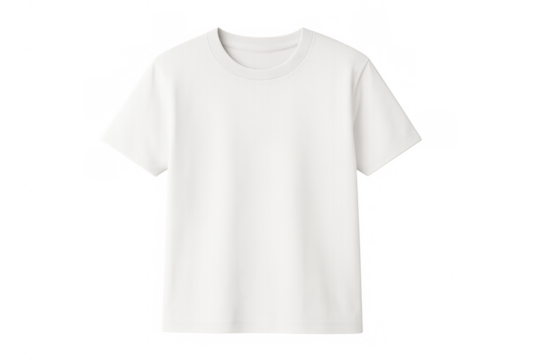 White short sleeve t-shirt mockup with blank space, ideal for custom designs and branding, showing casual apparel template