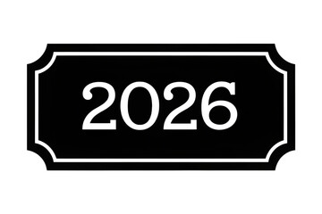 2026 Modern PNG Label: Black Number on Badge Frame