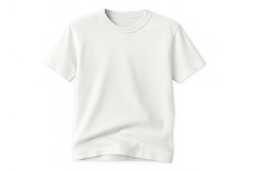 White t-shirt mockup preparing for design presentation, blank casual apparel for branding template on transparent background