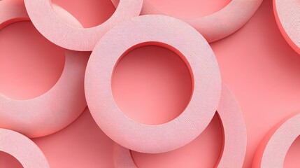 Stacked, textured, pale pink circles on a pale pink background