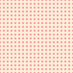 A seamless vector pattern featuring soft coral rounded squares on a cream background. Perfect for packaging, branding, textile prints, digital projects, and minimalist design.