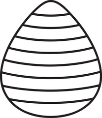 Simple outline of an easter egg with horizontal stripes