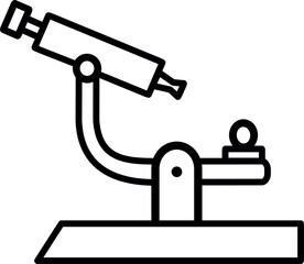 Microscope icon. Laboratory magnification tool symbol. Vector graphics and not Artificial Intelligence, logo illustration. Replaceable vector design.