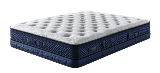 Modern blue-edge mattress with quilted surface
