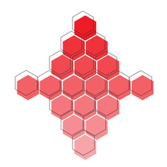 red hexagonal background