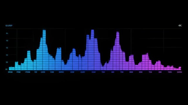 Gradient Audio Visualizer Displaying Sound Frequency and Amplitude