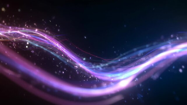Colorful light trails create a dynamic visual display of energy and motion in a dark background setting
