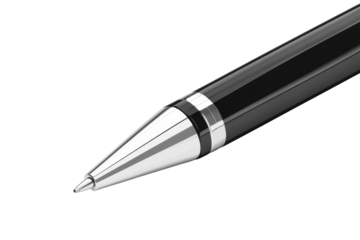 Glossy full-length black pen isolated product
