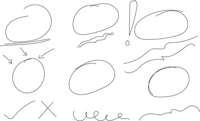 Hand drawn circle collection isolated on white background set of doodle ovals, round scribble frames, pencil sketch rings abstract vector illustration design elements
