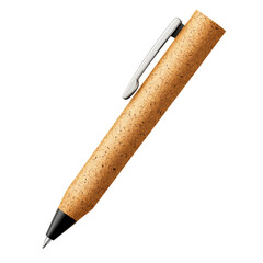 Natural cork pen with silver metal clip
