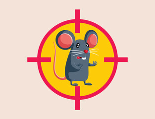 Panicked Mouse Targeted by Pest Control. Expert in deratization targeting a scared running mouse


