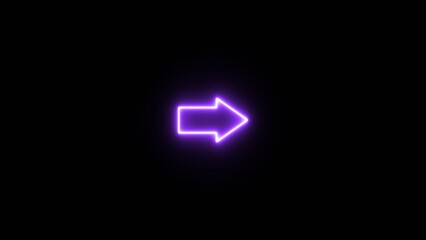 Abstract arrow business graph icon illustration. glowing neon right arrow illustration on black background.