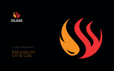 Oil & Gas Flame Logo &ndash; Petroleum and Energy Industry Symbol