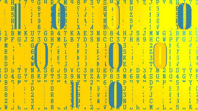 Machine code backdrop. Concept of internet technology and big data. Digital matrix animation.