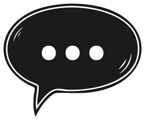 Fototapeta premium Speech Bubble Graphic with Three Dots for Thinking Representing Message or Conversation