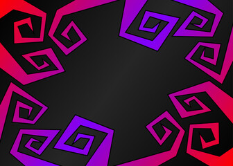 Minimalist background with abstract geometric and curly lines and with some copy space area