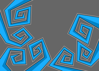 Minimalist background with abstract geometric and curly lines and with some copy space area