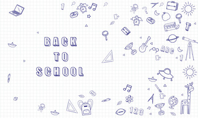 Blank white worksheet exercise book and back to school vector design.