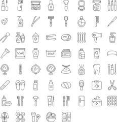 Collection of beauty and hygiene icons