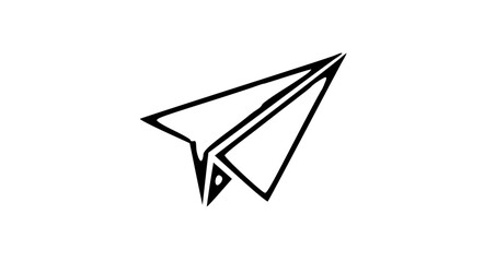 a glyph-style icon of a paper plane in diagonal position. Use flat blue tone. Keep shape simple and clean.