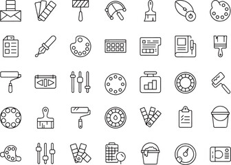 Collection of design and art tool icons on a