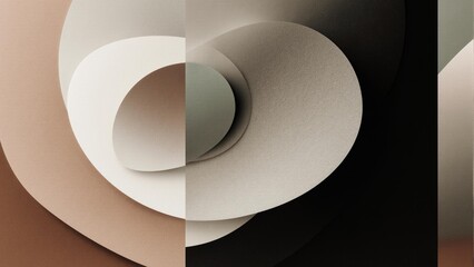 Abstract Wavy Geometric Layers in Earthy Neutral Tones Background