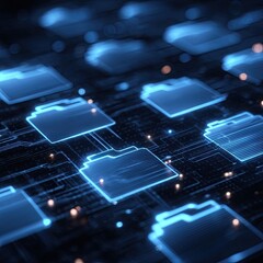 Abstract Digital Folders Technology Interface