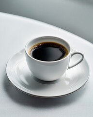 Elegant White Coffee Cup on White Table