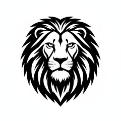 Fototapeta premium Stylized black and white African lion head profile illustration