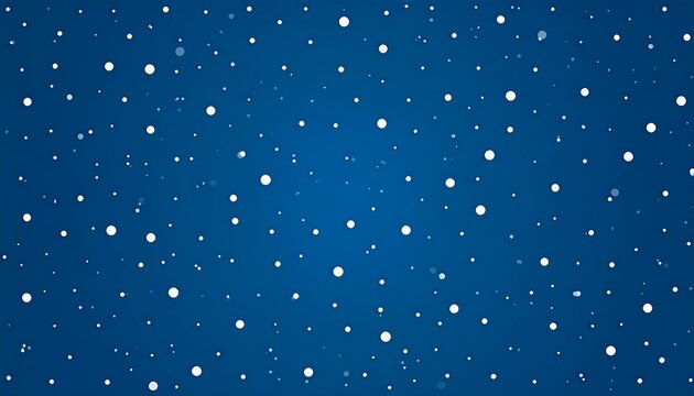 A dark blue gradient background sprinkled with white dots, varying in size, resembling snow or stars in the night sky